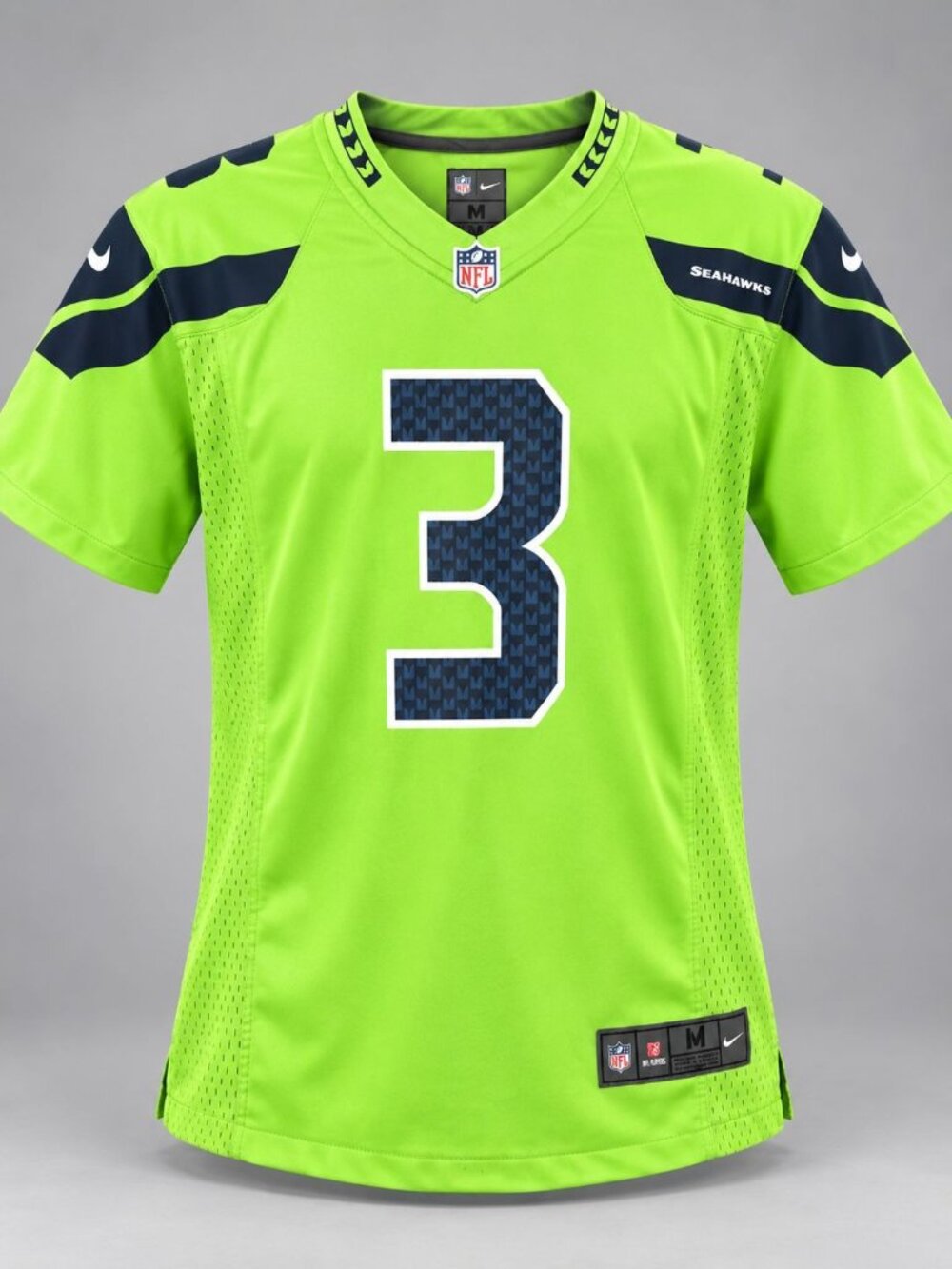 Nike Seattle Seahawks Youth Medium Jersey Lime Green On Field Russell Wilson 3